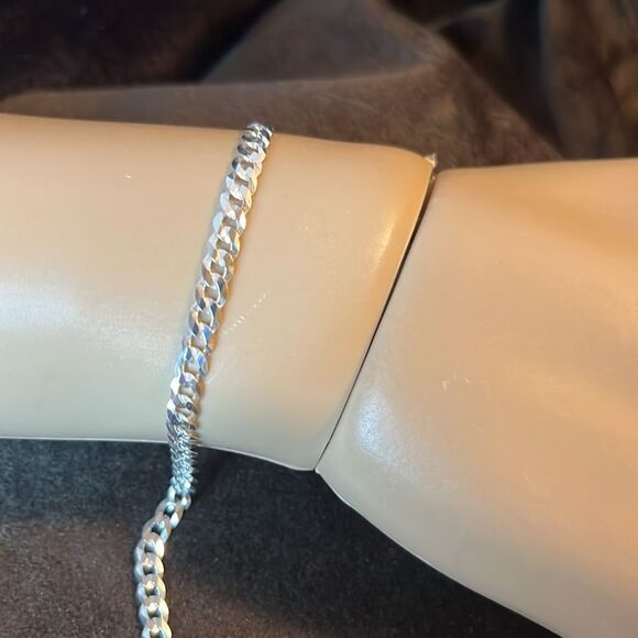 925 Italian Sterling Silver Cuban Link Bracelet 7.5” - Picture 7 of 9